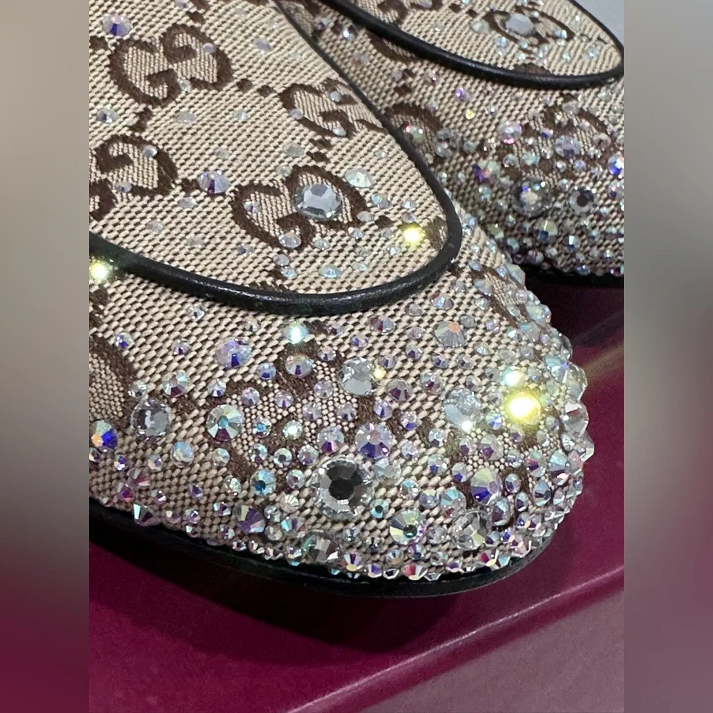 Gucci Princetown Crystal Slipper with Horsebit, Fabric - Picture 6 of 13